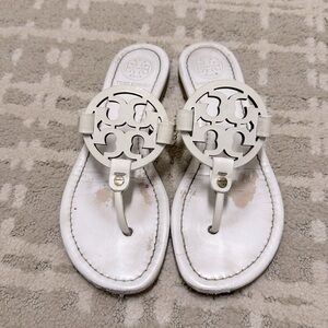 Tory Burch white Miller thong sandals, size 7